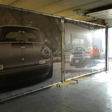 Bâche tendue cadre cloison